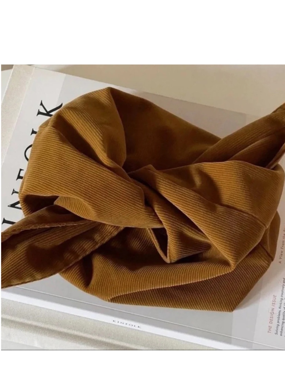 MERIT Signature Bag Corduroy Handbag Makeup Bag Brown